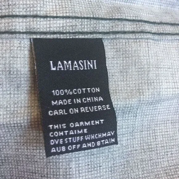 Lamasini Men's Casual Button Up Shirt Brand New Size L Green 100% Cotton plaid. - Picture 5 of 8